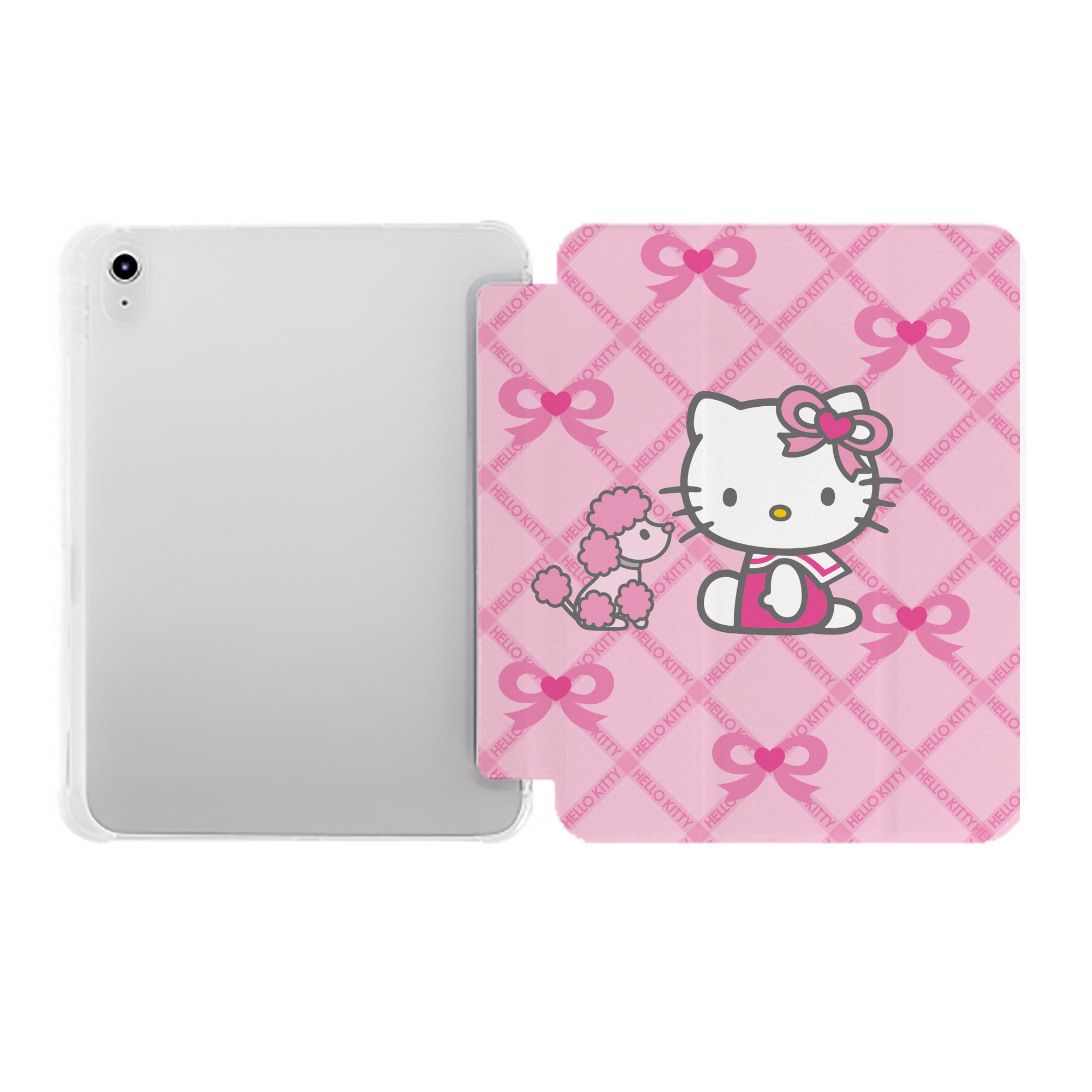（画像用） Hello Kitty ハローキティ IPad ケース ペン収納付き 三つ折りスタンド PUレザー×シリコン 対応機種9.5/10.5/10.9インチ